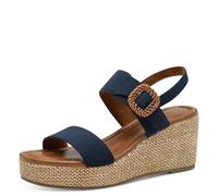 MARCO TOZZI Femme Keilsandale 2-28039-44 Sandale cale, Bleu Marine, 37 EU