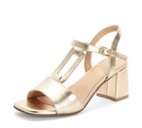 MARCO TOZZI Femme Sandale douce Feel Me semelle intérieure Cuir douce doublure intérieure Stylé, métallique (GOLD), 39 EU