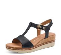 MARCO TOZZI Femme Sandale semelle intérieure Feel Me douce Cuir doublure douce Moderne, bleu (NAVY), 38 EU