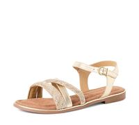 MARCO TOZZI Femme Sandale semelle intérieure Feel Me douce Cuir Slingback, métallique (PLATINUM COMB), 38 EU