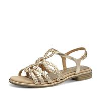 MARCO TOZZI Femme Sandale semelle intérieure Feel Me douce Végane doublure douce Moderne, métallique (GOLD), 37 EU