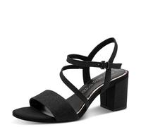MARCO TOZZI Femme Sandale semelle intérieure Feel Me douce Végane doublure douce Moderne, noir (BLACK METALLIC), 37 EU