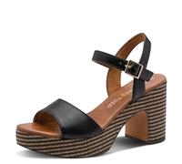 MARCO TOZZI Femme Sandale semelle intérieure Feel Me douce Végane Végane, noir (BLACK COMB), 38 EU