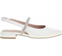 MARCO TOZZI Femmes Ballerine pointue Sling Strass Talon bloc 2-89600-44, Taille:39 EU, Couleur:Blanc