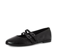 MARCO TOZZI Femmes Ballerines Semelle intérieure Feel Me moelleuse Cuir Doublure intérieure douce Tendance, noir (BLACK), 37 EU