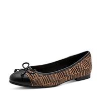 MARCO TOZZI Femmes Ballerines Semelle intérieure Feel Me moelleuse Doublure intérieure douce Vegan Tendance, noir (BLACK COMB), 38 EU