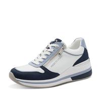 MARCO TOZZI Femmes Baskets Feel Me Doux Semelle Amovible Doublure Douce Stylé, Blanc (White/Navy), 40 EU