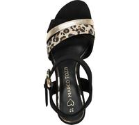 MARCO TOZZI Femmes Sandales d'été Lanières de cheville Talon bloc velours 2-28323-42, Taille:40 EU, Couleur:Noir