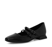MARCO TOZZI Mary Janes en Cuir pour Femme Petit Talon, Noir, 37 EU