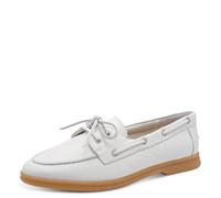 MARCO TOZZI Mocassins femme semelle Feel Me souple Cuir doublure douce Élégant, blanc (WHITE NAPPA), 40 EU
