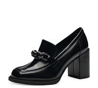 Marco Tozzi Mocassins pour Femme avec Talon en Cuir synthétique avec chaîne, Black Brush, 38 EU