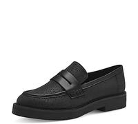 Marco Tozzi Mocassins pour Femme sans Talon en Cuir synthétique Classique, Paillettes Noires., 37 EU