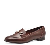 Marco Tozzi Mocassins pour Femme sans Talon en Cuir synthétique élégant, Châtain, 41 EU