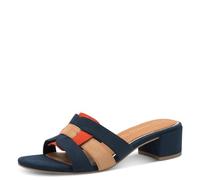 MARCO TOZZI Mules élégantes pour femme avec talon bloc, Navy Comb, 39 EU