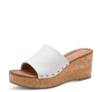 MARCO TOZZI Sandale compensée femme semelle intérieure Feel Me souple doublure douce Moderne, blanc (WHITE), 39 EU