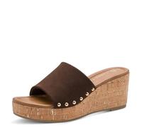 MARCO TOZZI Sandale compensée femme semelle intérieure Feel Me souple doublure douce Moderne, marron (CHOCO), 38 EU