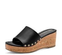 MARCO TOZZI Sandale compensée femme semelle intérieure Feel Me souple doublure douce Moderne, noir (BLACK), 41 EU
