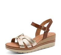 MARCO TOZZI sandale femme semelle intérieure Feel Me souple cuir doublure douce chic, métallique (GOLD COMB), 37 EU