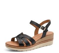 MARCO TOZZI sandale femme semelle intérieure Feel Me souple cuir doublure douce chic, noir (BLACK), 38 EU