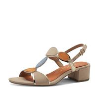 MARCO TOZZI Sandale Femme Semelle intérieure Feel Me Souple végane Sandalettes véganes pour Un Look d’été Parfait, Beige (Biscuit Comb), 40 EU