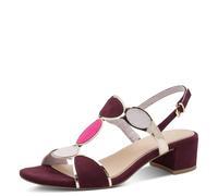 MARCO TOZZI Sandale Femme Semelle intérieure Feel Me Souple végane Sandalettes véganes pour Un Look d’été Parfait, Rouge (Mulberry Comb), 39 EU