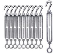 Marcopol Lot de 10 tendeurs de fil M6 réglables avec crochet et œillet - Tension de câble de corde (10 pièces, M6)