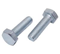 Marcopol Lot de 10 vis hexagonales DIN 933 en acier zingué M10 x 35 mm, boulons hexagonaux entièrement filetés, tête hexagonale (10, M10 x 35 mm)