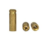 Marcopol Lot de 100 chevilles d'ancrage en laiton M5 x 20 mm - Manchon d'extension pour béton, maçonnerie, brique, chevilles d'expansion (100, M5 x 20 mm), jaune