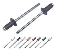 Marcopol Lot de 100 rivets aveugles peints, 4,0 x 8 mm, tête bombée, DIN 7337, rivets en aluminium et mandrin en acier, rivets pop (100, gris anthracite RAL 7016)