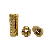 Marcopol Lot de 30 chevilles en laiton M12 x 38 mm, manchon de boulon d'expansion, ancrage de brique de béton, chevilles d'expansion (30, M12 x 38 mm), jaune