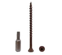 Marcopol Lot de 50 vis à tête fraisée Torx Type 17 Tête fraisée Extérieur 4,2 x 65 mm Finition anti-corrosion Marron 4,2 x 65 mm