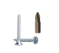 Marcopol Lot de 500 vis à bois, 4,0 x 25 mm, à tête fraisée, en acier zingué
