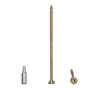 Marcopol Lot de 60 vis à bois universelles en acier zingué jaune Tête Torx Tête fraisée Vis à panneaux d'aggloméré 5,0 x 120 mm