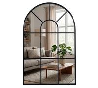 Marctani Miroir fenetre en Arche de Métal - Grand Miroir Industriel Mural pour Entrée, Salon et Chambre