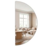 Marctani Miroir mural semi-circulaire sans cadre 60 x 30 cm - Miroir en demi-lune pour salle de bain, entrée ou chambre - Verre haute définition avec bords polis - Style minimaliste et moderne