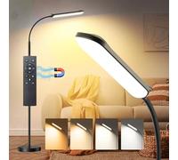Marctronic Lampadaire LED sur Pied Salon 【Réglable】 18W 1800LM Lampe Salon avec Variateur Télécommande Pratique&Contrôle Tactile,Montage en 1 Min,Lampe sur Pied Adapté pour Salon,Bureau (Noir élégante