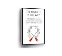 Marcus Aurelius Quote Canvas Print The Obstacle Is the Way Wall Art Hard Work Sign for Home Office School Decor(Framed,08x12inch(20x30cm))
