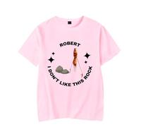 Marcus The Worm Merch Robert I Don't Like This Rock Character T-shirt à manches courtes drôle unisexe vêtements d'été, rose, S