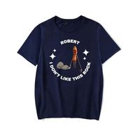 Marcus The Worm Merch Robert I Don't Like This Rock Character T-shirt à manches courtes drôle unisexe vêtements d'été, bleu marine, XS
