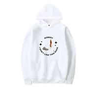 Marcus The Worm Merch Sweat à capuche à manches longues avec personnage Robert I Don't Like This Rock Unisexe, blanc, XS