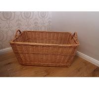 Marcus' Weidenhandel Panier à linge en osier classique, marron, 70 cm, portable, pour jardin, boutique
