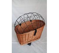 Marcus´ Weidenhandel Panier de vélo pour chien - En osier - Avec grille métallique - Naturel - XL ou XXL - Panier de porte-bagages (XXL sans coussin)