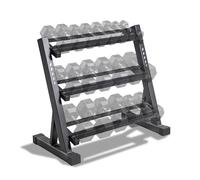 MARCY® DBR-86 Rack de Rangement d'haltères Adulte Unisexe, Gris Metal, 3 Niveaux