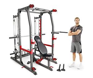 Marcy Pro Smith Machine et Power Rack avec Croisement de Poulies et Banc de Musculation