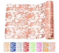 Mardatt Chemin de table à paillettes métalliques, 28 cm x 9 m de maille fine qui scintille, nappes scintillantes rectangulaires, rouleau pour mariage, douche de mariée, Noël (or rose)