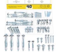 Mardatt Drywall Anchors Lot de 40 vis Molly M4 M5 M6 avec écrous d'expansion, vis d'ancrage mural et écrous d'expansion pour fixation de plaques de plâtre