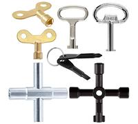 Mardatt Kit de 8 clés utilitaires comprenant une clé triangulaire pour armoire, des clés de robinet d'eau, un tournevis, une e plombier multifonction 4 façons pour radiateurs, compteurs à gaz et