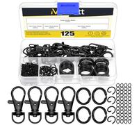 Mardatt Kit de Fabrication de 125 Pièces pour Porte-clés, Attache en Griffe de Homard, Attache à Clip, Crochet et Porte-clés, Bagues à Ressort, Prolongateurs de Chaîne pour la Fabrication de Bijoux