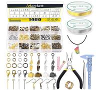 Mardatt Kit de fabrication de bijoux de 1467 pièces comprenant des pinces à bijoux, des fils à bijoux, un ouvre-anneau, des pinces à épiler et des fournitures pour bijoux pour la fabrication et la