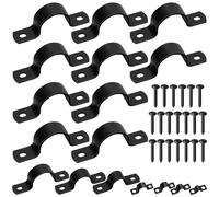 Mardatt Lot de 10 colliers de serrage à 2 trous de 30 mm (1-3/16") - Équerre rigide en U en acier au carbone - Colliers de tuyau en U - Colliers de conduit avec vis autotaraudeuses pour la fixation de